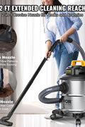 VEVOR Stainless Steel Wet Dry Vacuum Cleaner, 5.5 Gallon 6 Peak HP Wet/Dry Vacuum, Powerful Suction with Blower Function with Attachment 2 - in - 1 Crevice Nozzle, - with | Sold by Uncle Wiener's Wholesale