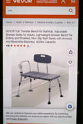 VEVOR adjustable transfer bench with armrest for bathtub
Lightweight shower seat with suction feet and backrest
Non-slip bath chair for elderly or disabled use
Height-adjustable bathtub transfer bench for seniors
Tool-free assembly shower bench with wide seat
