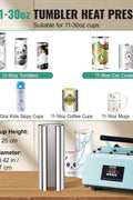 VEVOR Tumbler Heat Press Machine, 11 - 30oz Mug Press, Heat Up Fast and Even, Tumbler Press with Sublimation Paper, Tape and Gloves, Temp and Time Setting, for Sublimation Tumblers, Cups, Mugs, Green - with | Sold by Uncle Wiener's Wholesale