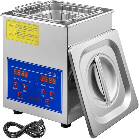 VEVOR Ultrasonic Cleaner 2L, Jewelry Cleaner with Heater Timer 60W, Lab Ultrasonic Cleaner with Digital Timer Large Capacity, Professional Stainless Steel for Cleaning Eyeglasses Rings - with | Sold by Uncle Wiener's Wholesale