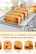 whall 4 Slice Touch Screen Toaster, Stainless Steel Toasters Digital Timer, Dual Control Panel Toasters，6 Shade Settings＆6 Bread Types, Smart Wide Slots, Bagel, Cancel, Defrost,White - with White | Sold by Uncle Wiener's Wholesale