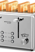 whall 4 Slice Touch Screen Toaster, Stainless Steel Toasters Digital Timer, Dual Control Panel Toasters，6 Shade Settings＆6 Bread Types, Smart Wide Slots, Bagel, Cancel, Defrost,White - with White | Sold by Uncle Wiener's Wholesale