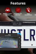 Whistler Backup Camera, 4.3" LCD Monitor, IP65 Weather Resistant, Solar Charging, No Hardwire, 110° Wide Rear View with LED Lights, Backup Assist Grid Lines - with Black | Sold by Uncle Wiener's Wholesale