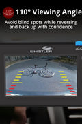 Whistler Backup Camera, 4.3" LCD Monitor, IP65 Weather Resistant, Solar Charging, No Hardwire, 110° Wide Rear View with LED Lights, Backup Assist Grid Lines - with Black | Sold by Uncle Wiener's Wholesale