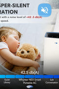 Whynter Inverter Portable Air Conditioner 14,000 BTU with Dual Hose, Dehumidifier, Cooling Fan & Smart Wi - Fi for 600 Sq Ft Rooms, NEX ARC - 1230WN (12,000 SACC), White - with | Sold by Uncle Wiener's Wholesale