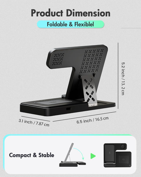 Wireless Charger iPhone Charging Station: 3 in 1 Charger Stand Multiple Devices for Apple - iPhone 16e 16 15 14 Pro Max 13 12 11 - Watch 10 9 8 7 6 5 4 3 2 SE and Ultra Series - Airpods 4 3 2 Pro - with | Sold by Uncle Wiener's Wholesale