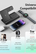 Wireless Charger iPhone Charging Station: 3 in 1 Charger Stand Multiple Devices for Apple - iPhone 16e 16 15 14 Pro Max 13 12 11 - Watch 10 9 8 7 6 5 4 3 2 SE and Ultra Series - Airpods 4 3 2 Pro - with | Sold by Uncle Wiener's Wholesale