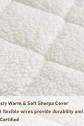 Woolrich Heated Mattress Pad Twin XL - Sherpa Electric Mattress Topper, Auto Shut Off, 5 Heat Levels Controller, Deep Elastic Pocket Up to 17" Mattress, UL Certified, Machine Washable, Twin XL White - with White | Sold by Uncle Wiener's Wholesale