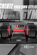 Yes4All 25/55LB Single/Pair Adjustable Dumbbells Weights, 5 in 1 Free Weights Dumbbell with One Second Dial Handle for Different Workout Levels - with Red Grip | Sold by Uncle Wiener's Wholesale