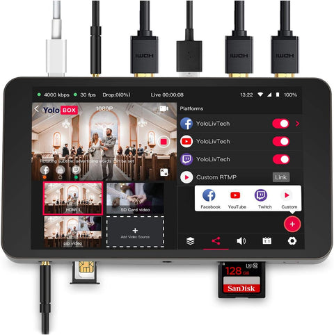 YoloLiv YoloBox Portable Multi - Camera Live Streaming Device - with | Sold by Uncle Wiener's Wholesale
