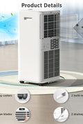 ZAFRO 8,000 BTU Portable Air Conditioners, Air Conditioner for Room Up to 350 Sq.Ft, 3 - in - 1 Portable AC Unit Cool & Dehumidifier & Fan Modes with Remote Control/Drain Hose, White - with | Sold by Uncle Wiener's Wholesale