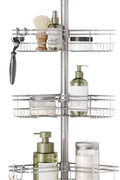 Zenna Home 2159NN Tension Pole Shower Caddy, Satin Nickel - with | Sold by Uncle Wiener's Wholesale
