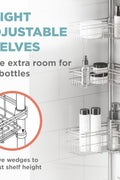 Zenna Home 2159NN Tension Pole Shower Caddy, Satin Nickel - with | Sold by Uncle Wiener's Wholesale