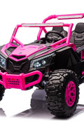 ZFORCE RZR Turbo 24V Ride - On Buggy | 4x795W Motors, 2 - Seater UTV, 15 km/h, 220 lbs Capacity, Leather Seats, EVA Tires, MP4, Remote Control - with Pink & Black | Sold by Uncle Wiener's Wholesale