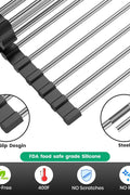zzsbrm Roll Up Dish Drying Rack, Stainless Kitchen Accessories, Foldable Dish Rack, Anti - Slip Design Sink Counter Storage, Over The Sink Dish Rack, Stainless Steel, (21" x 9.1") Black - with | Sold by Uncle Wiener's Wholesale